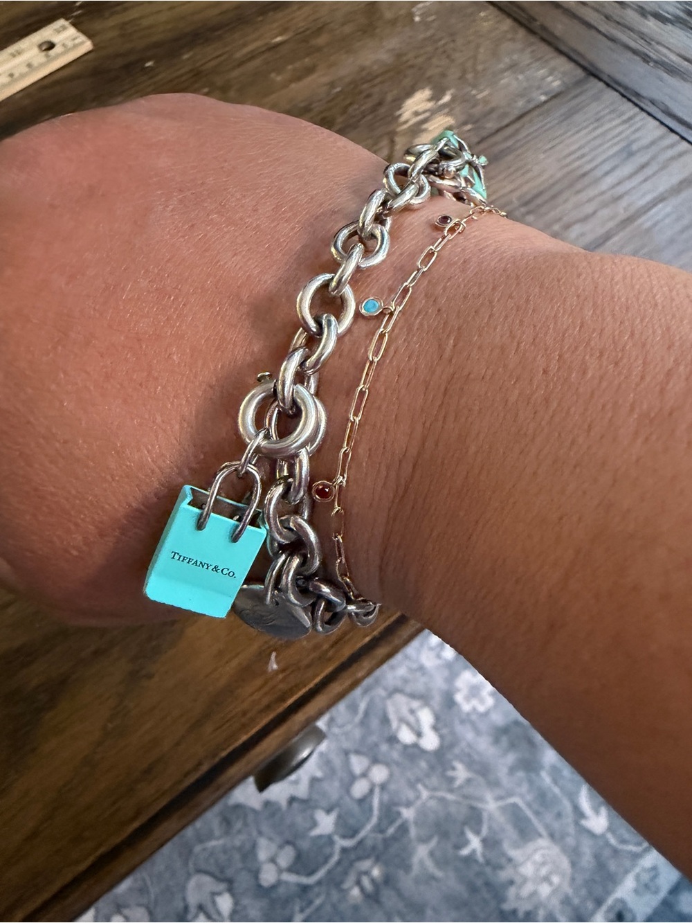 Tiffany & Co. Silver Charm Bracelet with Tiffany Blue Gift Box Charms - Picture 7 of 7